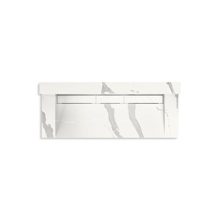 Kohler 60In Wall-Mount Trough Lavatory System With Backsplash In Et Bianco Cal 81027-BSS-KEB